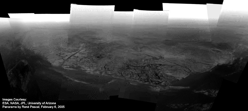 Huygens Panorama of Titan Shoreline