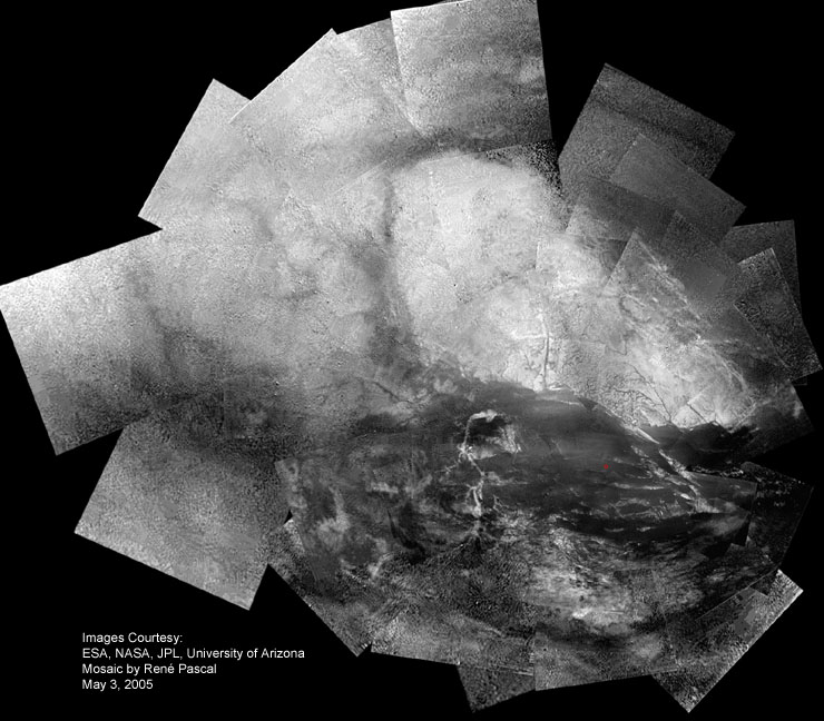 large scale Huygens mosaic of Titan