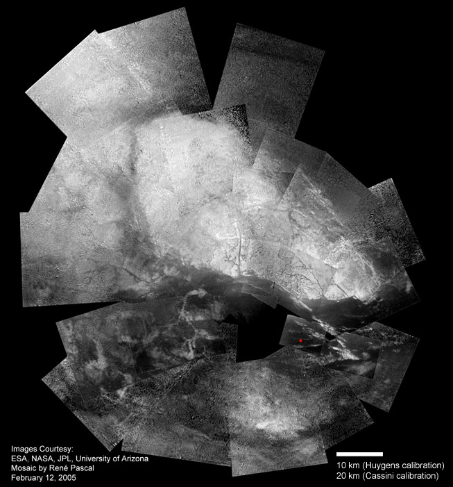 large scale Huygens mosaic of Titan